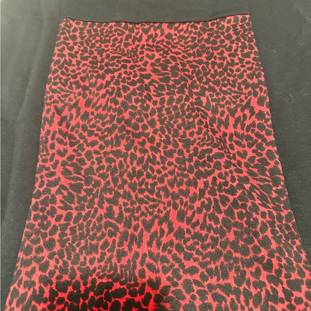 MICHAEL KORS Black Red Sleeveless Leopard Cheetah Print Dress SZ 10 Knee Length - Picture 2 of 8